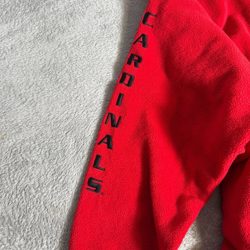 Starter Louisville Cardinals Fleece Pullover Mens XL Red Quarter Zip Mock Neck‎